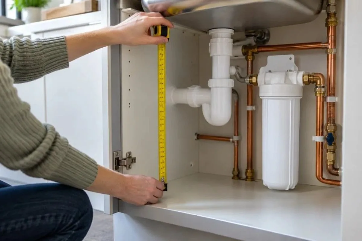 Whole-house water filter housing installed on a main line